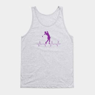 Golf Heartbeat Purple Tank Top